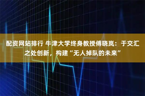 配资网站排行 牛津大学终身教授傅晓岚:于交汇之处创新,构建“无人掉队的未来”